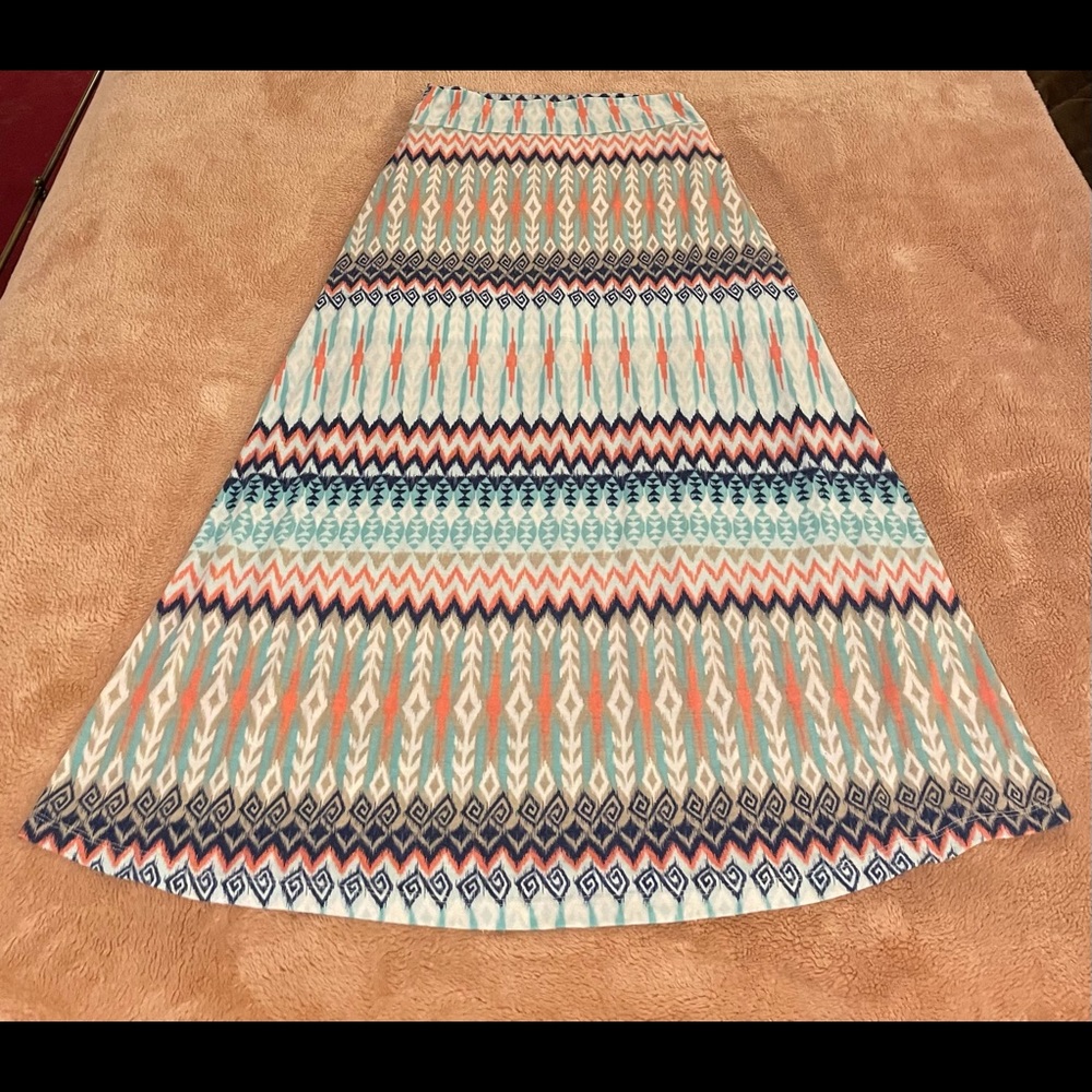Ally B. printed knit maxi skirt